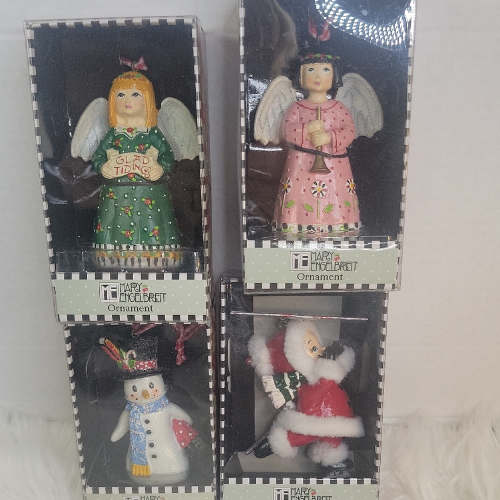 Mary Engelbreit Ornaments Set of 3 Angels,Santa Not Included NIB